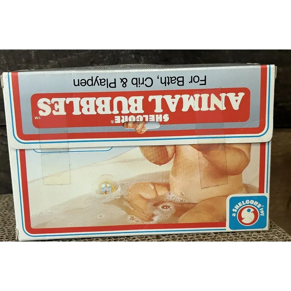 VTG Sealed 1985 Shelcore 3 Pack Spinning Plastic Animal‎ Bubbles Ball Bath Toys
